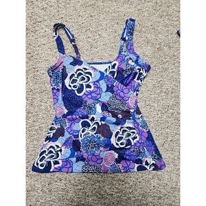 Miraclesuit X Talbots Sanibel Blossom Tankini Top Light Control 12